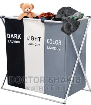 3 Grids Fabric Laundry Basket