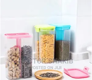 Unbreakable Air Tight 2 Compartment Food Storage Jar