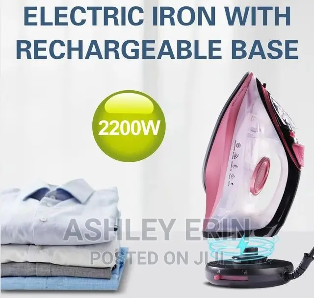 Electric Iron With Rechargeable Base