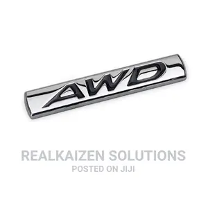 Premium 3D AWD Logo Metal Chrome Zinc Alloy Emblem Sticker
