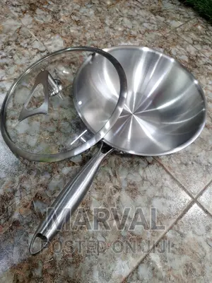 Stainless Steel Heavy Wok Pan With Lid