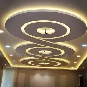 Curving Gypsum Ceiling Works.