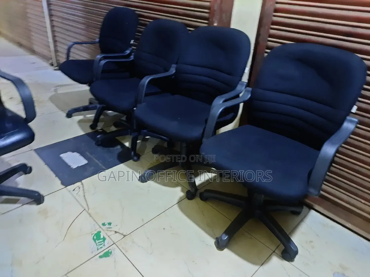 Short Back Fabric Chairs, 4 Pieces