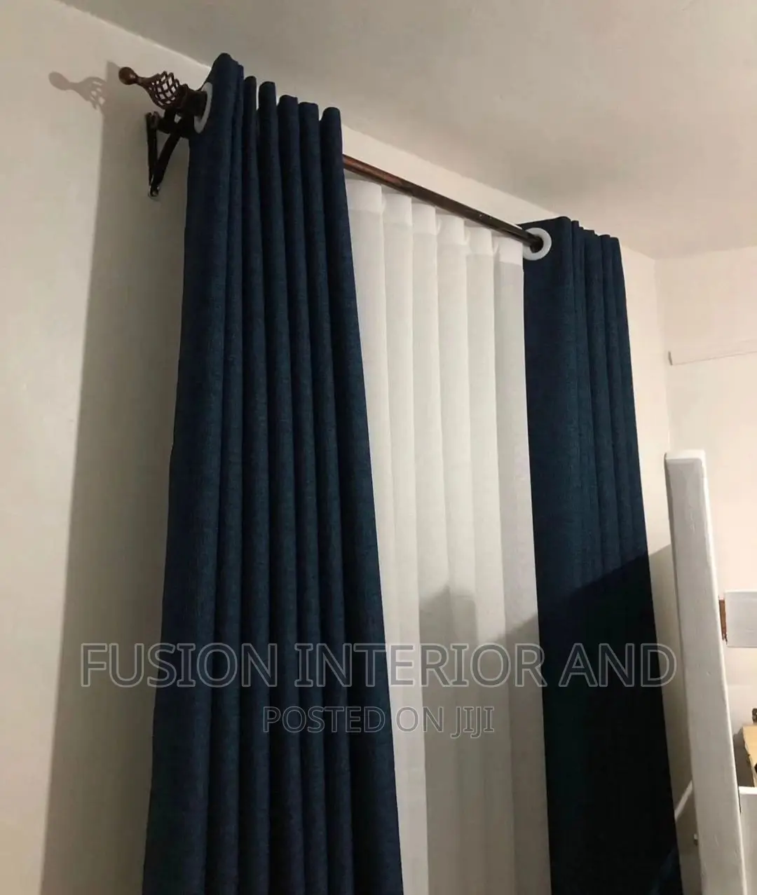Plain Blue Curtains