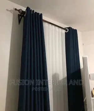 Plain Blue Curtains