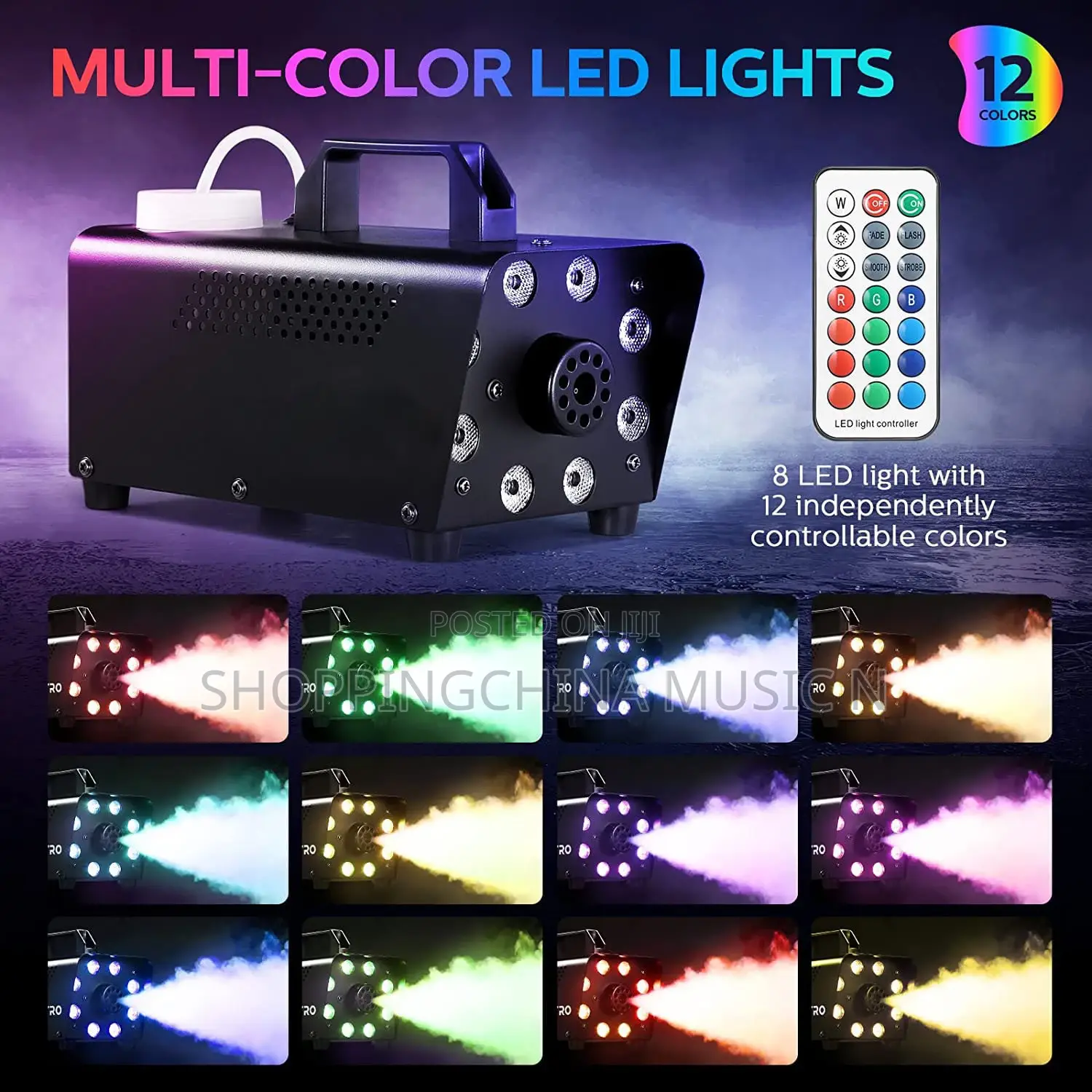 Fog Machine LED Lights With Remote