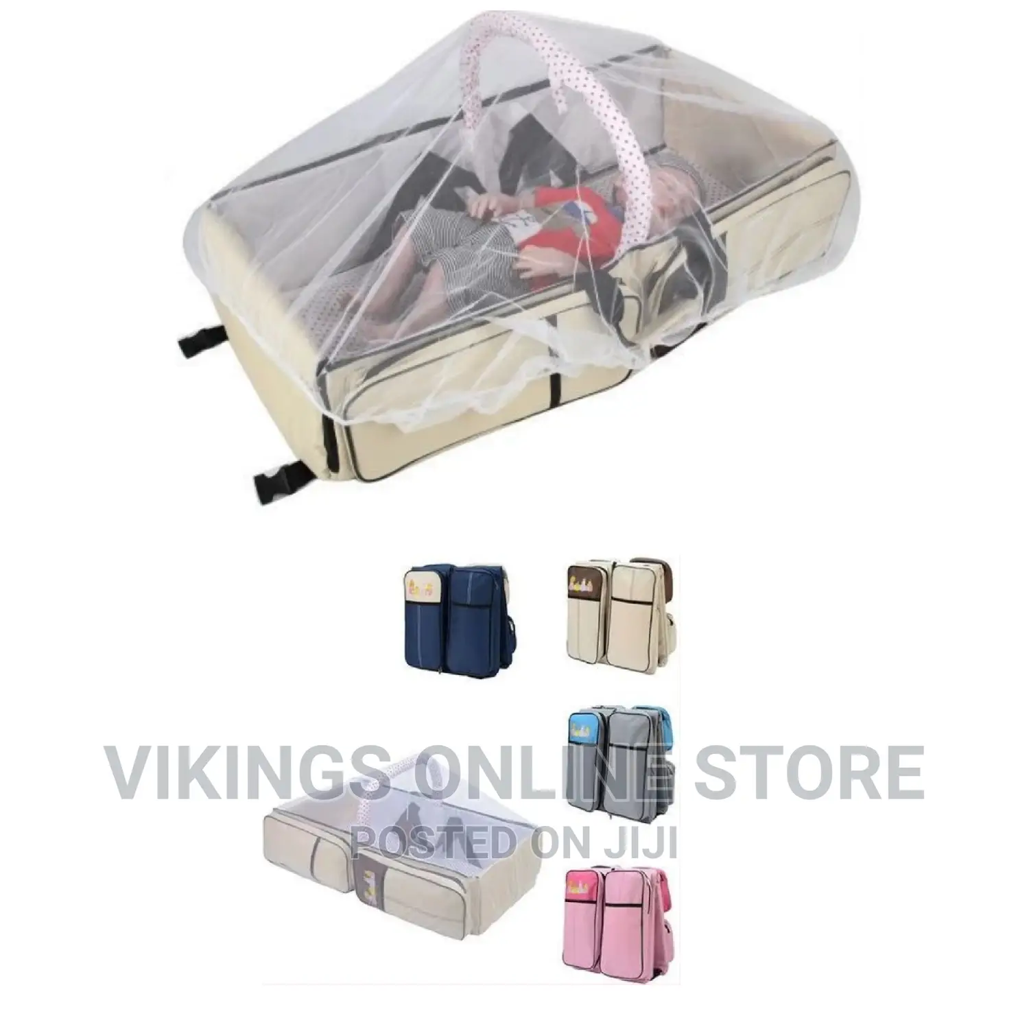 3 in 1, Baby Bed, Bag Mosquito Net -Multicolour