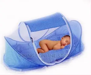 Portable Baby Travel Bed With Mosquito Net – Blue
