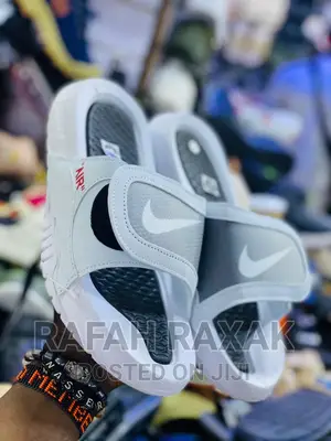 Classic White Nike Air Push in Sandals