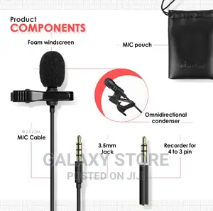 Lavalier Microphone Easy Clip on Microphone Lapel Microphone