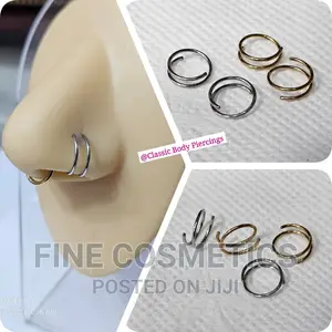 Double Nose Ring For Single Piercing Nose Hoop Twist Hoop.