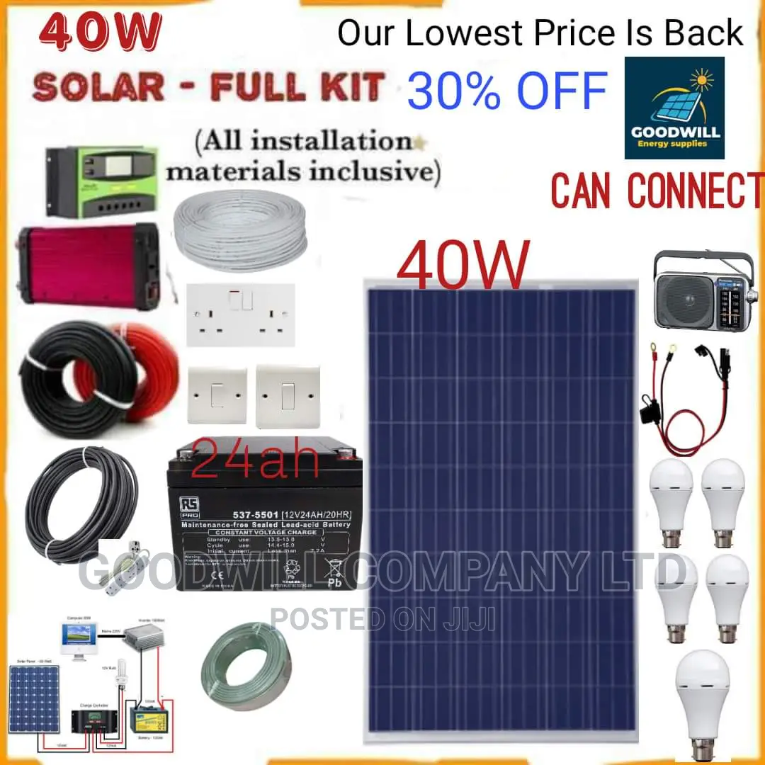 40w Solar System Full Kit / 40 Watts Solar Kit
