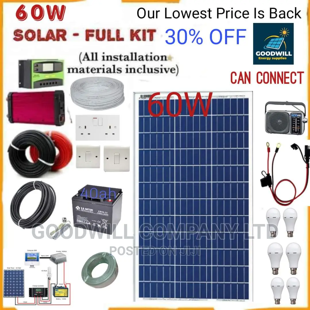 60w Solar System Full Kit / 60watts Solar Kit