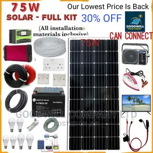 75w Solar System Full Kit / 75watts Solar Kit