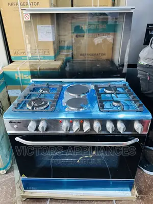 Hisense Cooker With 4gas Burners 2 Hot Plates 90 by 60 Cm