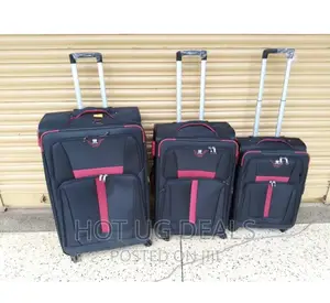 Large Size Strong Fabric Travel Suite Case - Black Red