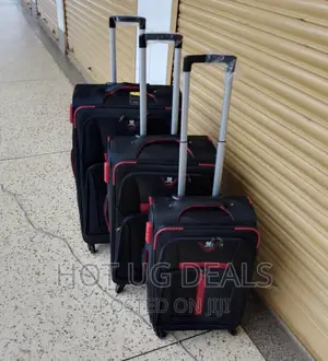 Large Size Strong Fabric Travel Suite Case - Black Red
