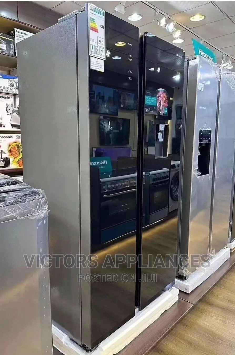 Hisense Side by Side Fridge 670liters Black Wt Mirror Finish