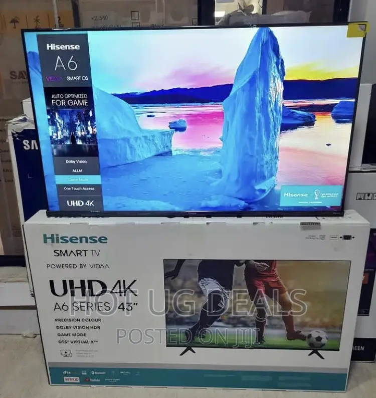 Hisense 43" Uhd A6 Series Bluetooth, Frameless Smart TV