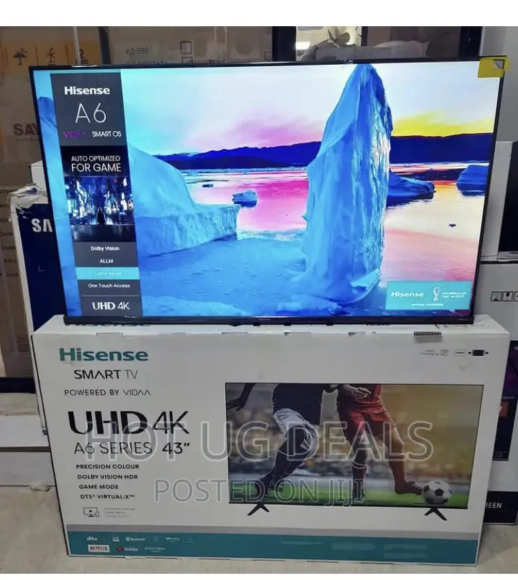 Hisense 43" Uhd A6 Series Bluetooth, Frameless Smart TV