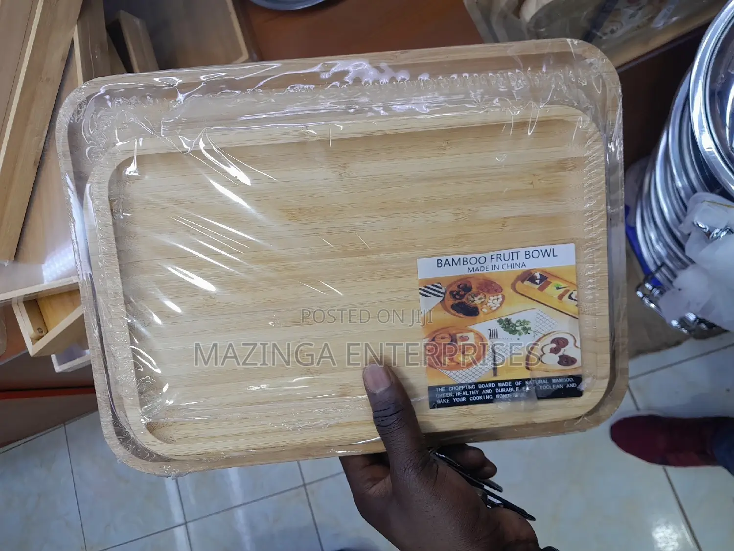 3pieces Bamboo Serving Trays and Plates