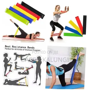 5 Piece Fitness Exercise Resistance Band Belt _ Multi Colors
