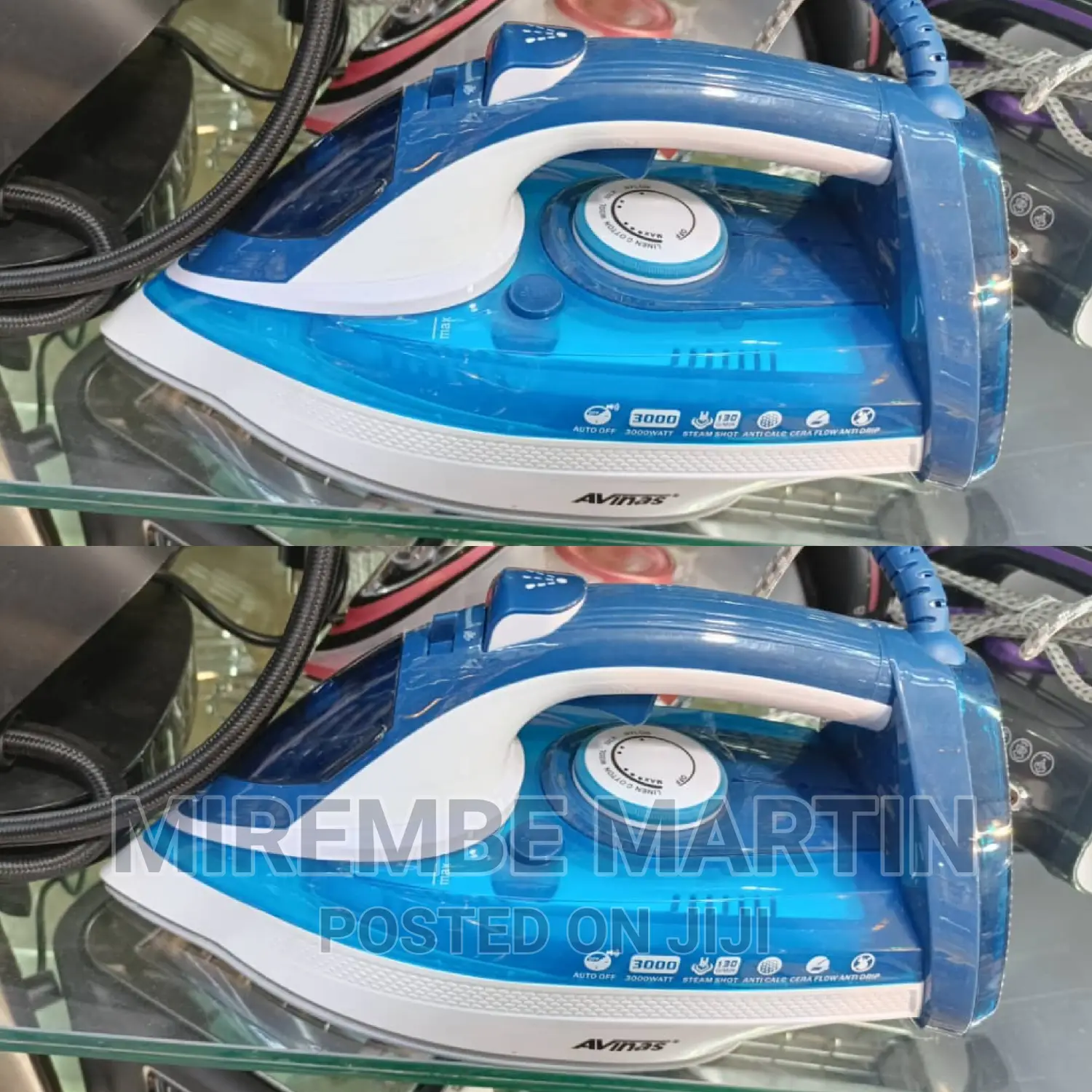 Blue and White Avinas Flat Iron