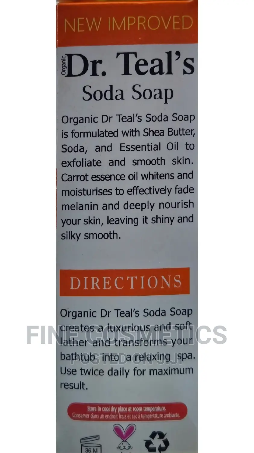 Dr Teals New Improved Glutathione Carrot Whitening Soda Soap