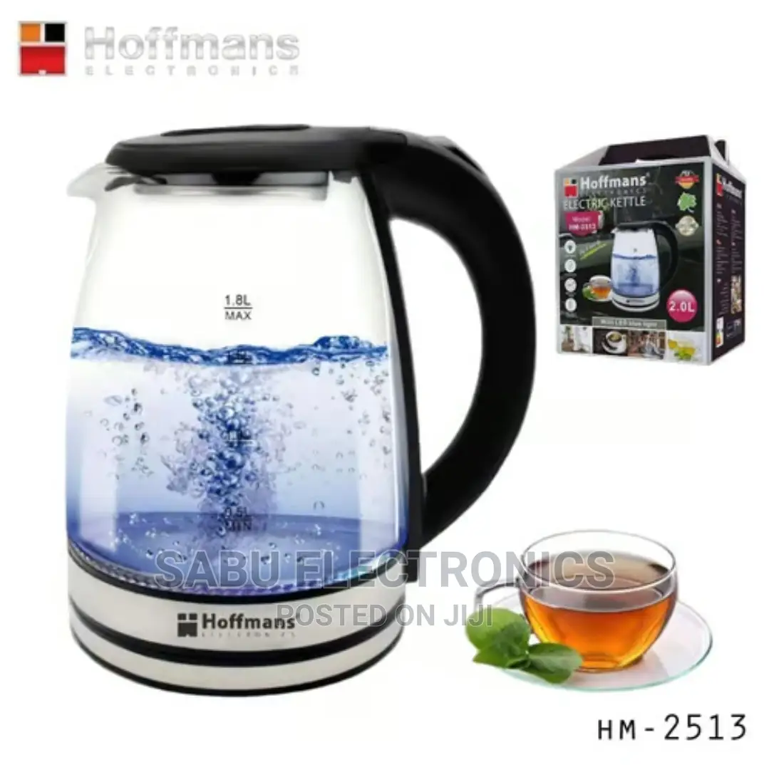 Glass Electric Kettle 2L- Hoffmans