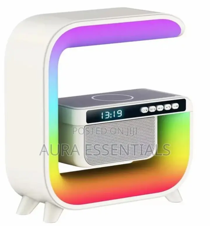 Multifunctional G Shaped Light Wireless Charge Alarm Clock