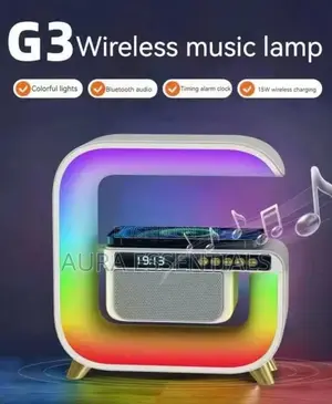 Multifunctional G Shaped Light Wireless Charge Alarm Clock
