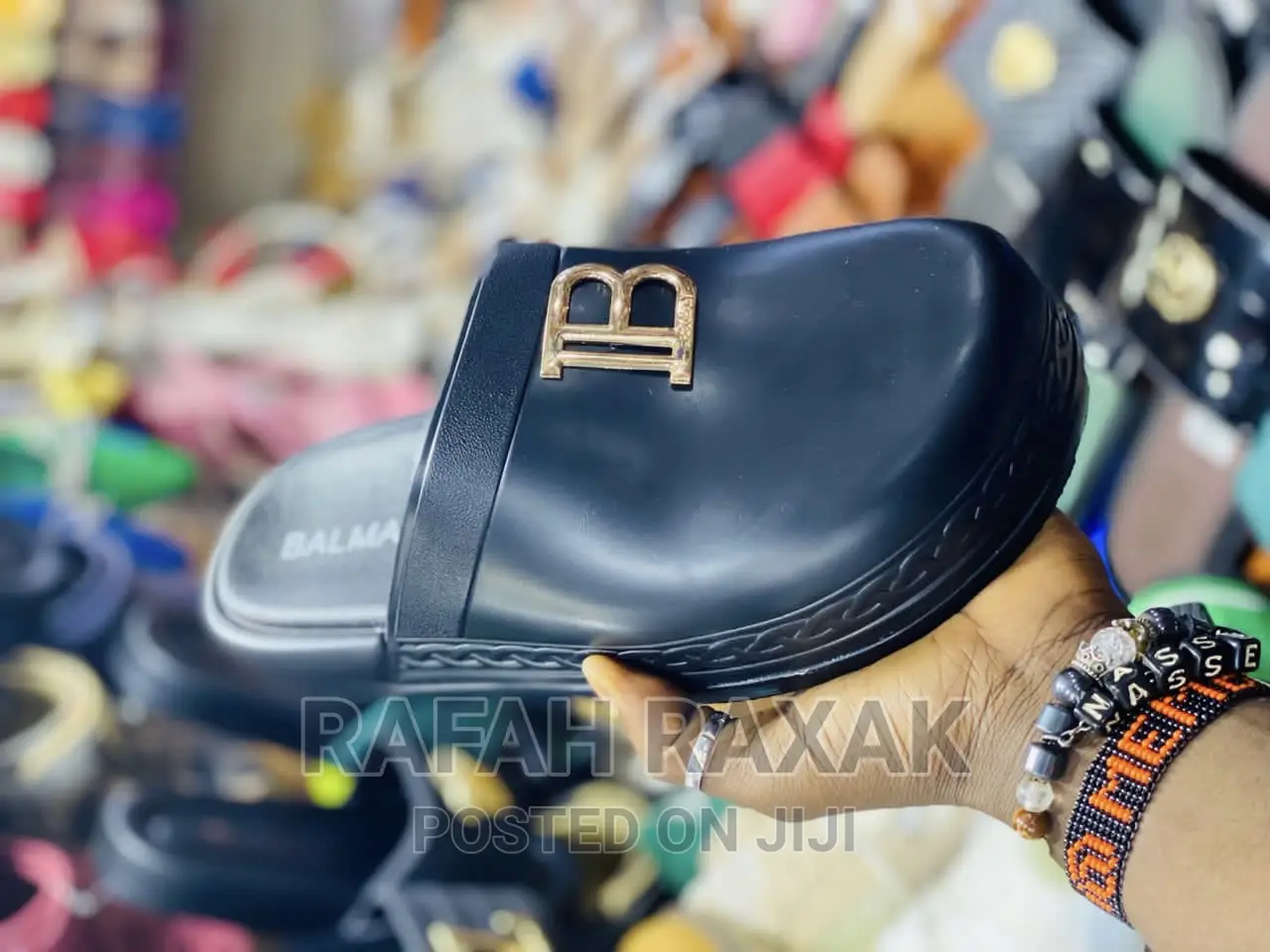 Original Balmain Clog Rubber Push in Sandals