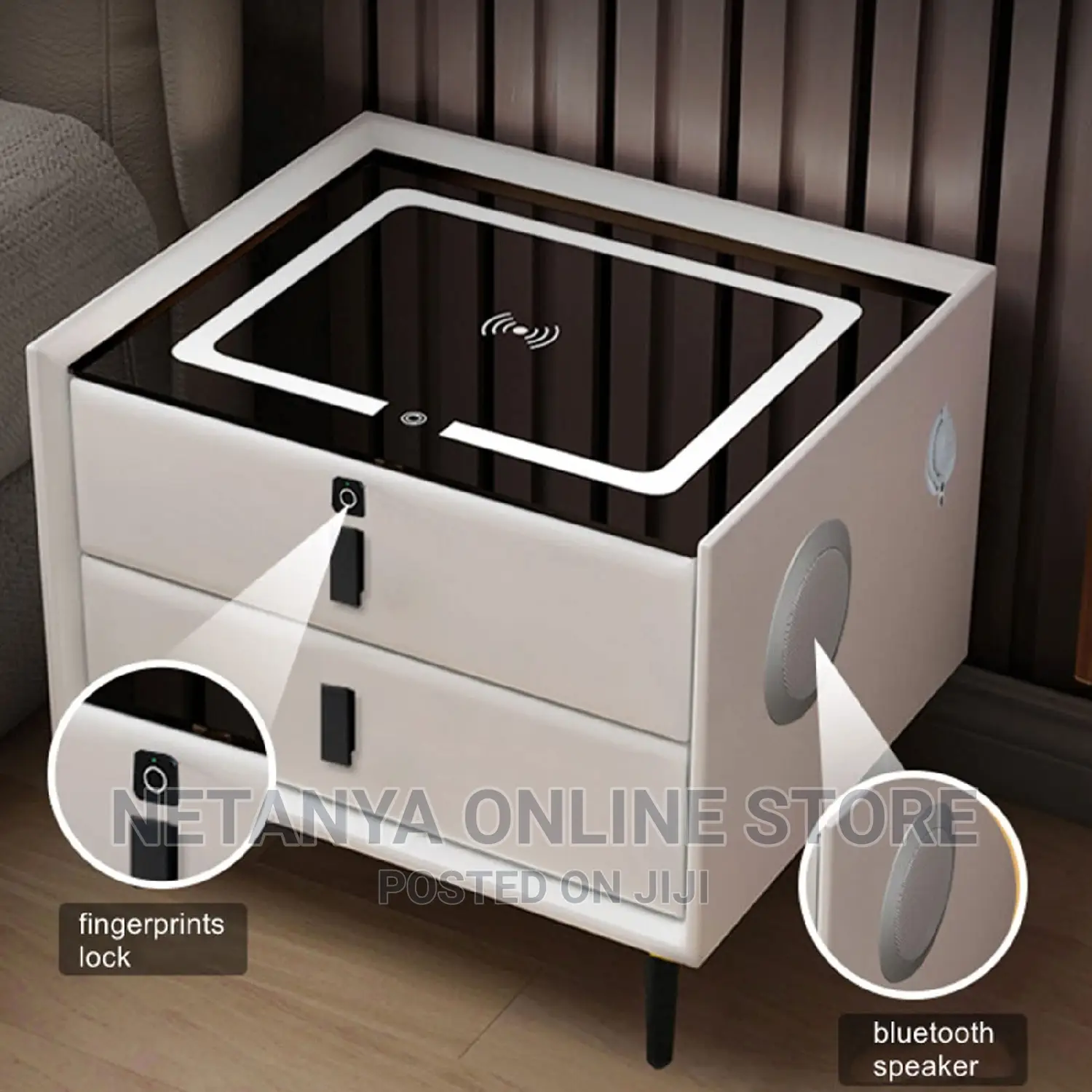 Smart Bedside Table With Bluetooth Speaker