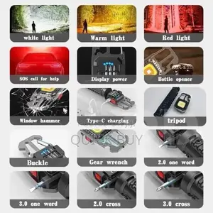 Rechargeable Multifunctional Keychain Light