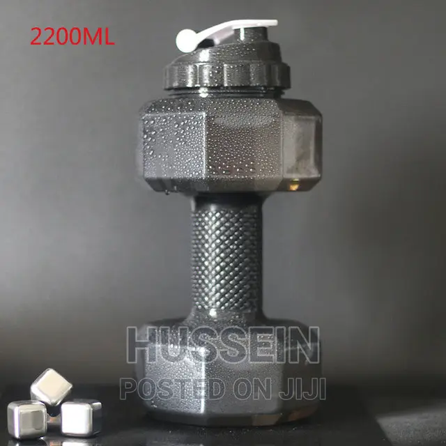 Dumbbells Shaped Plastic Big Gym Water Bottle 600ml