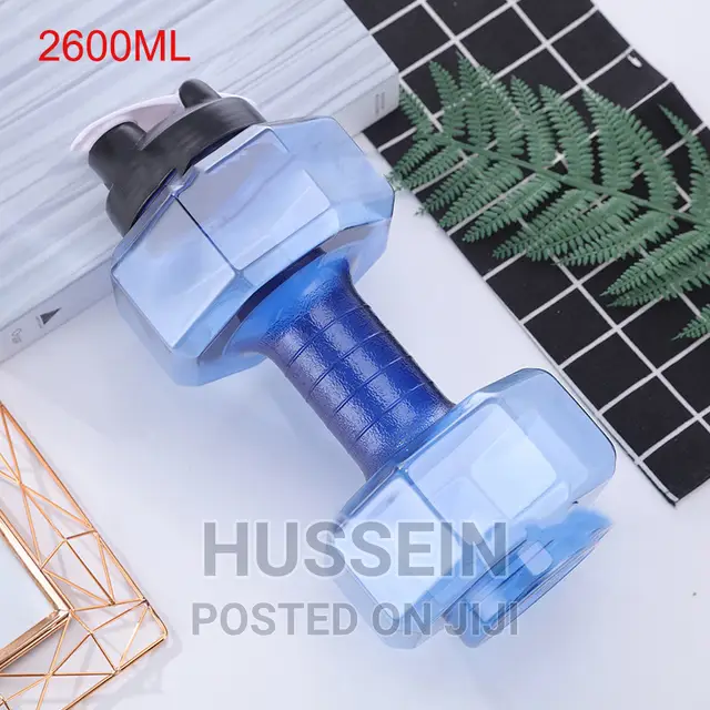 Dumbbells Shaped Plastic Big Gym Water Bottle 600ml
