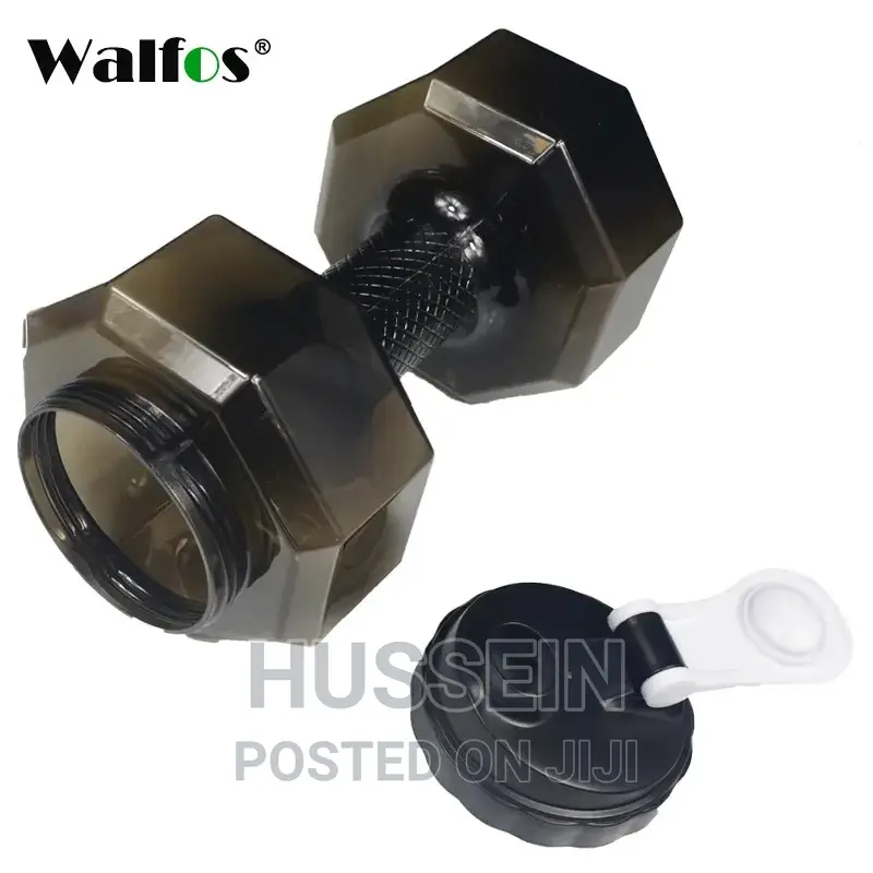 Dumbbells Shaped Plastic Big Capacity Gym Water Bottle
