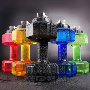Dumbbells Shaped Plastic Big Capacity Gym Water Bottle