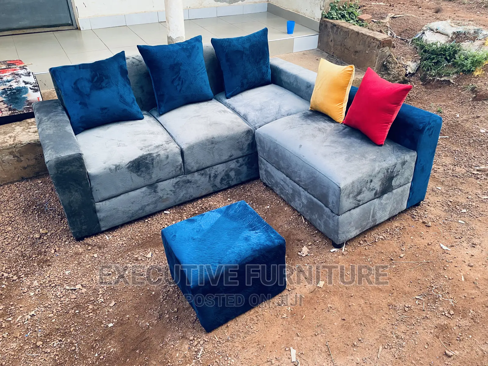 Mini Blue Gray Sofa
