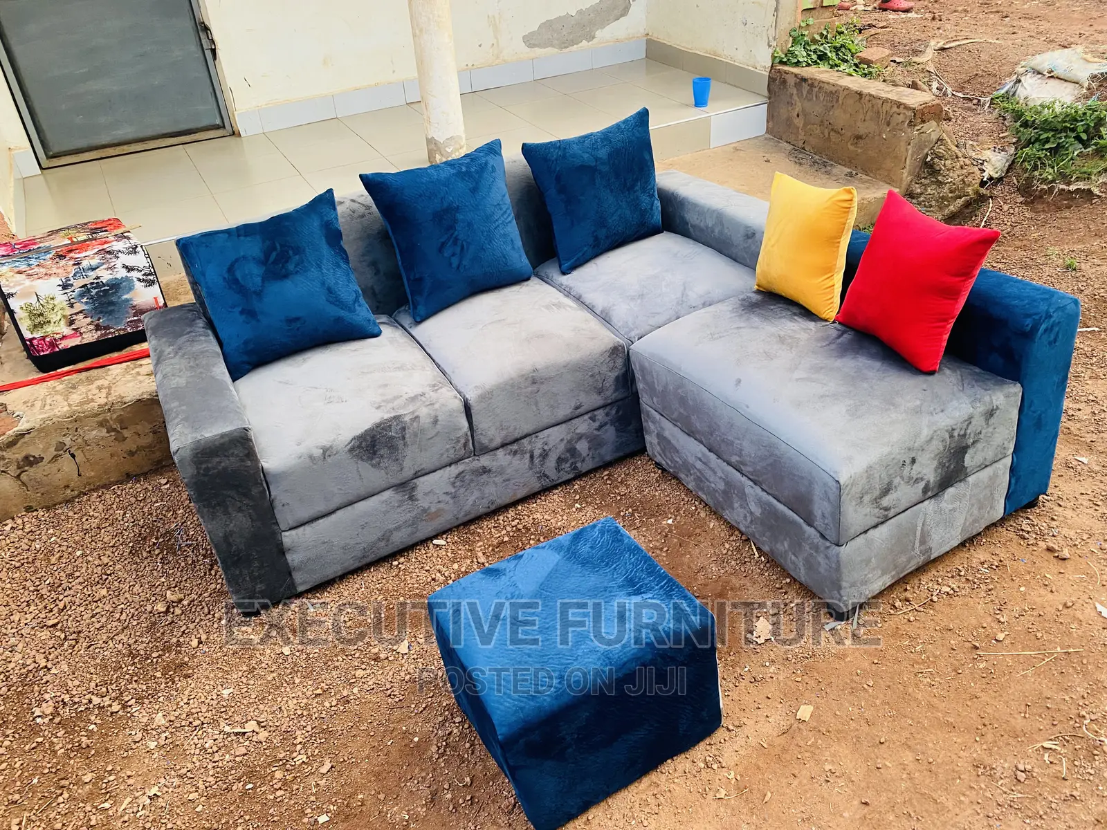Mini Blue Gray Sofa
