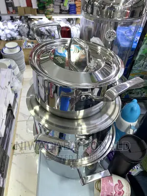Heavy Stainless 3pc Set Cookware Serving Dishes