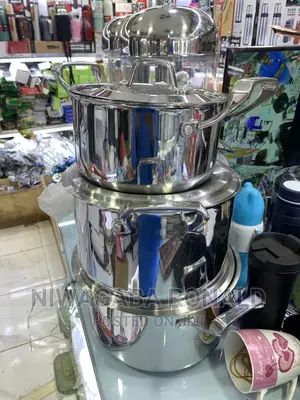 Heavy Stainless 3pc Set Cookware Serving Dishes