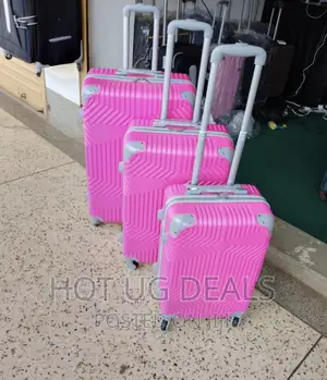 4 Wheel Waterproof Plastic Travel Suitcase Fashion Bag- Pink