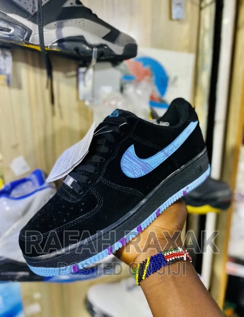Original Black Blue Suede Airforce 1