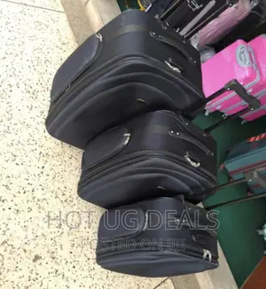3pcs Fabric Travel Suitcases- Black
