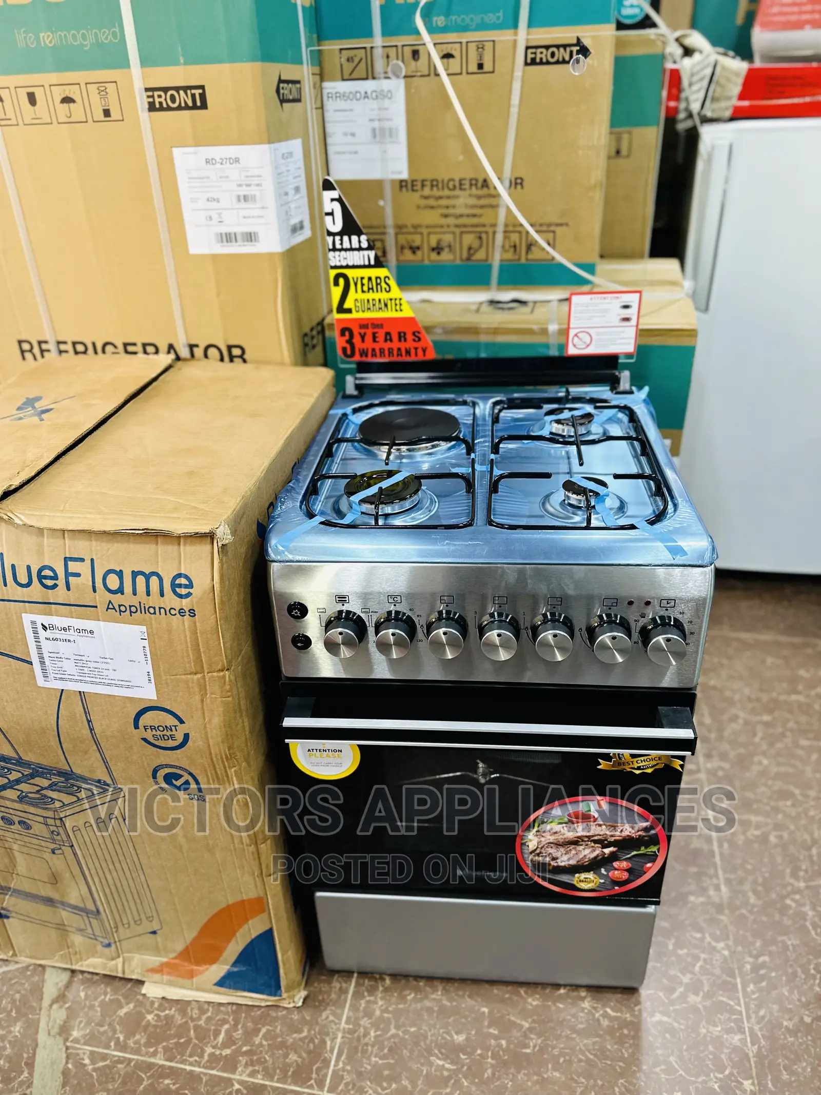 BLUEFLAME COOKER 3gas 1electric 50x60cm Silver