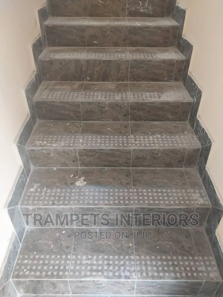 Staircase Construction Both Wooden and Terrazzo Design