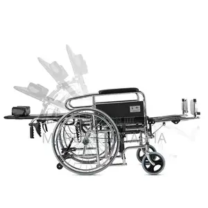 Reclining Stainless Steel Wheelchair With a Commode