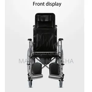 Reclining Stainless Steel Wheelchair With a Commode