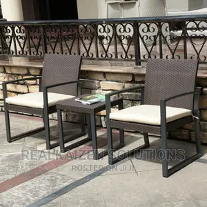 3pc Rattan Style Garden Bistro Set Armchairs Tea Table Set